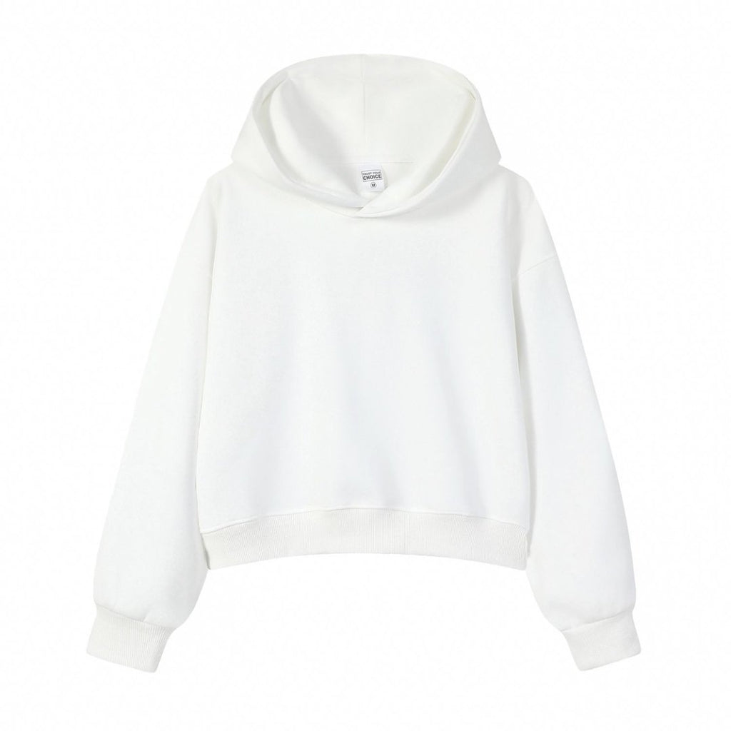 Women's Cotton Composite Cropped Hoodie